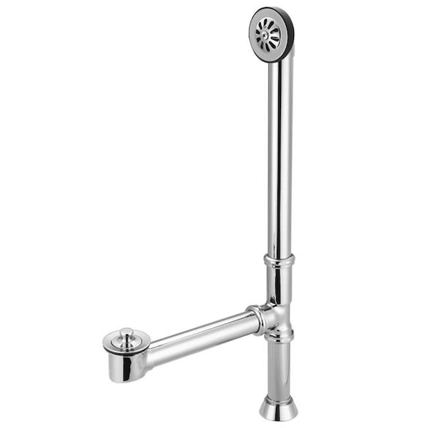 Water Creation WO-0001-01 Lift & Turn Exposed Finish Tub Drain for Claw Foot or Other Elegant Tubs - Silver & Chrome WO-0001-01 - main
